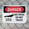 Signmission Hot Surface Sign, 7 in H x 10 in W, Plastic, Hot Pipes Do Not Touch OS-2PACK-DS-P-710-L-1362 - alternate 8